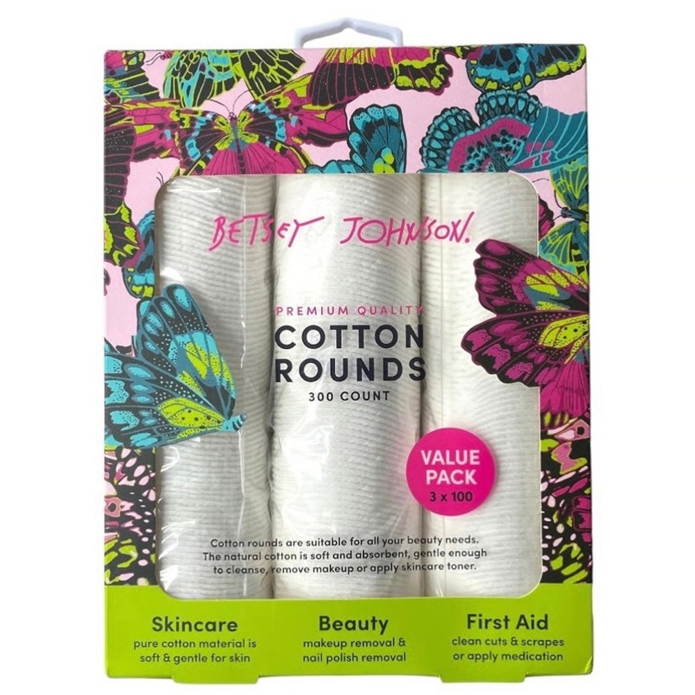 ⚡️NEW⚡️Betsey Johnson Premium Quality 300 Count Cotton Rounds